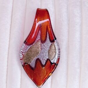 4173u. Orange Art Glass Pendant